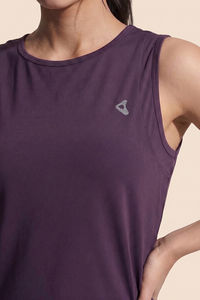 Zelocity Quick Dry Gym & Training Relaxed Tank Top - Purple Plumeria — thumbnail 5